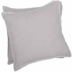 David Fussenegger SYLT Kissenhülle Uni Mit Zierstich - 40x40 Cm - Zement