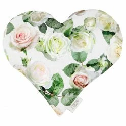 Apelt Herzkissen Kl. Summergarden 1624 - 30x32 Cm - Weiß/rose