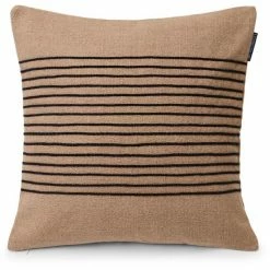 Lexington Deco Striped Canvas Kissenhülle - 50x50 Cm - Beige/gray