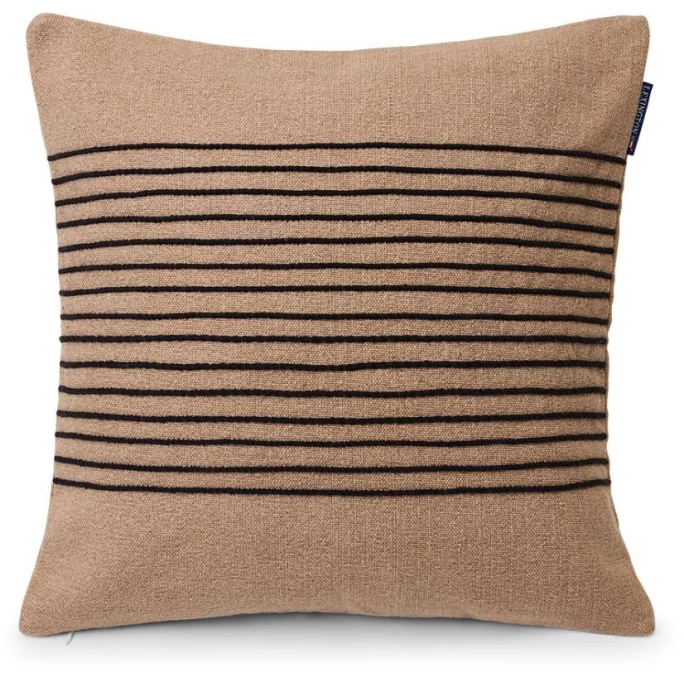 Lexington Deco Striped Canvas Kissenhülle - 50x50 Cm - Beige/gray 1 Lexington Deco Striped Canvas Kissenhülle - 50x50 Cm - Beige/gray