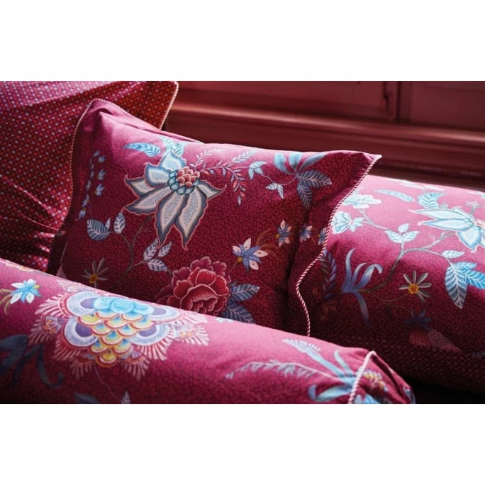 Pip Studio Flower Festival Kissen Mit Füllung - 45x45 Cm - Dunkelrot 3 Pip Studio Flower Festival Kissen Mit Füllung - 45x45 Cm - Dunkelrot – Bild 3