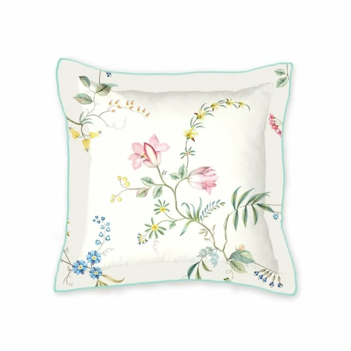 PIP Studio Fleur Grandeur Square Wendekissen Mit Füllung - 45x45 Cm - White 1 PIP Studio Fleur Grandeur Square Wendekissen Mit Füllung - 45x45 Cm - White