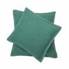 David Fussenegger SYLT Kissenhülle Uni Mit Zierstich - 40x40 Cm - Flaschengrün