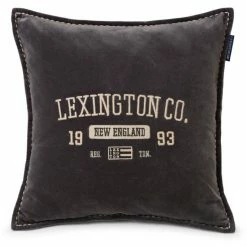 Lexington Logo Message Velvet Kissenhülle - 50x50 Cm - Gray