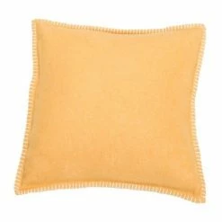 David Fussenegger SYLT Kissenhülle Uni Mit Zierstich - 40x40 Cm - Golden