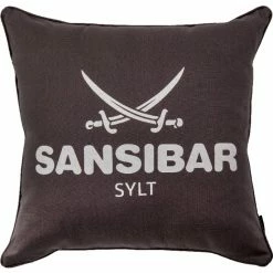 SANSIBAR Sylt Kissenhülle - 45x45 Cm - Anthrazit/offwhite