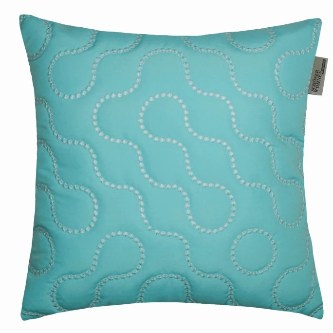 Schöner Wohnen Luna Kissenhülle - 45x45 Cm - Türkis 1 Schöner Wohnen Luna Kissenhülle - 45x45 Cm - Türkis