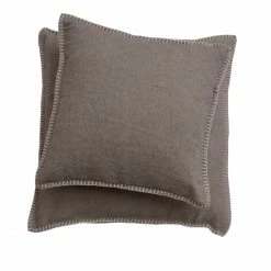 David Fussenegger SYLT Kissenhülle Uni Mit Zierstich - 40x40 Cm - Fango