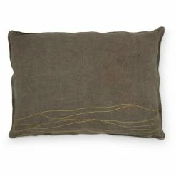 Vtwonen Linen Leinen-Kissen Mit Füllung - 50x70 Cm - Warm Brown-gold