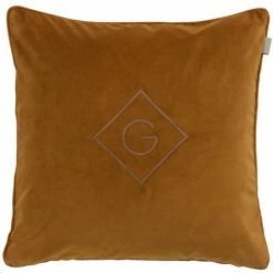 GANT Velvet G Kissenhülle - 50x50 Cm - Suede Brown