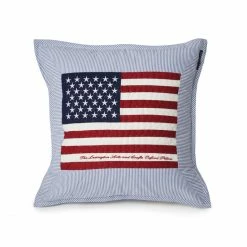 Lexington Arts & Craft Sham Kissenhülle Mit Amerika-Flagge - 50x50 Cm - Star Blau/weiß
